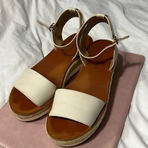 Lucky Brand Jeneka Leather Wedge Sandals Women’s size 9